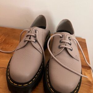 Dr. Martens Light Gray/taupe Leather Shoe Interior Label
